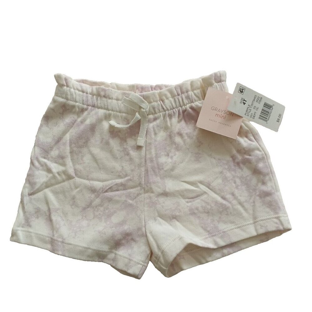 NWT GRAYSON Toddler Sweat shorts Tie Dye Size 4T Drawstring Pull on Cotton Blend